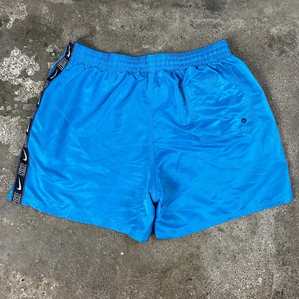 Nike Swim Volley Shorts Men's Size XL Blue‎ Logo Tape Outdoor Athletic Swoosh